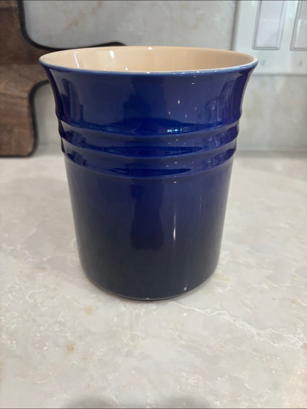 NWT Le Creuset blue indigo Utensil crock (only)